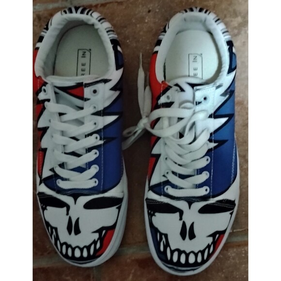 New Graeful Dead Three In Awesome Canvas Sneakers Mens 11.5M - Picture 2 of 5